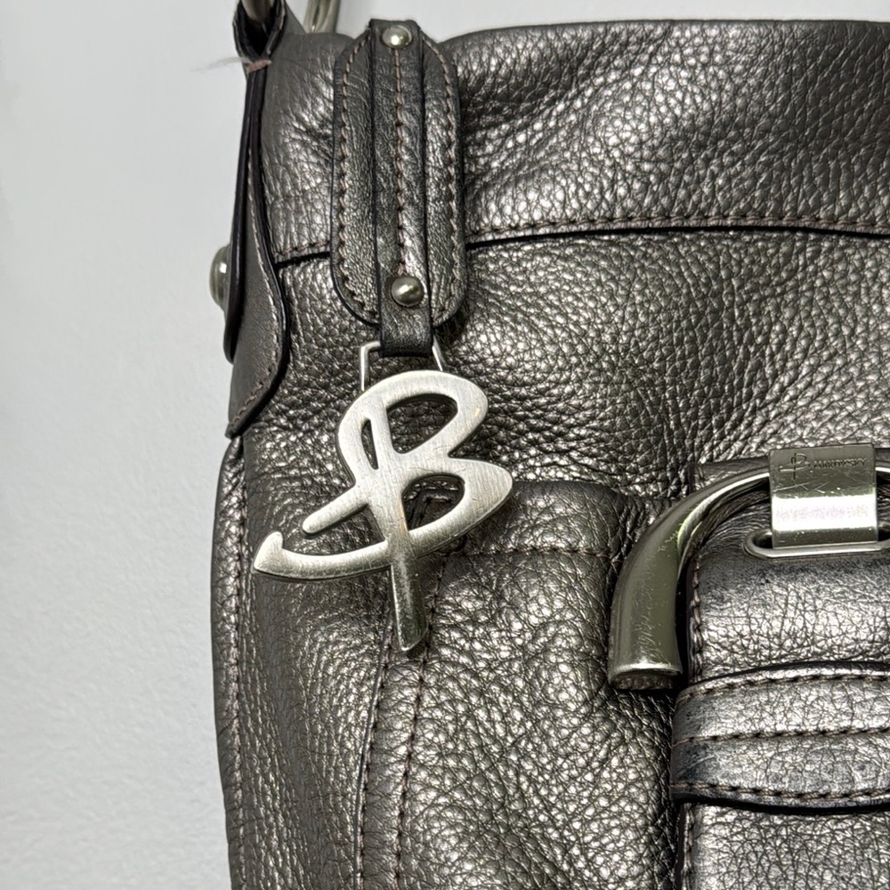 B. Makowsky Silver Crossbody Bag with Adjustable Strap - Picture 7 of 16